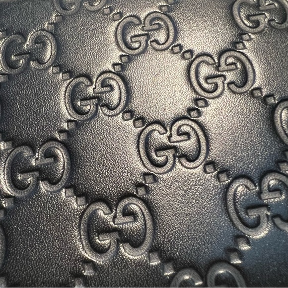 GUCCI Bow Zip Around Guccissima Leather Long Wallet Black Zippy Authentic - Picture 4 of 17